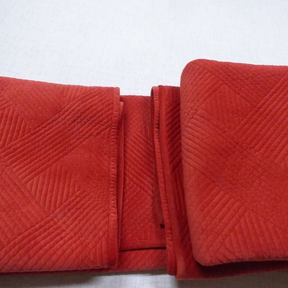 Charter Club Damask Velvet 3 pc King Coverlet, Red - Picture 8 of 12